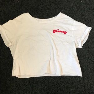 Cropped white T-shirt
